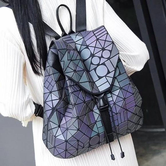 Luminous Backpack Hologram Geometric Fold Backpack main image 4